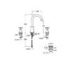 plano-tecnico-medidas-mezclador-lavabo-criev207 Plano tecnico dimensional del grifo mezclador de repisa con cano movil Cristina CRIEV207
