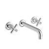 Kit exterior bimando para lavabo empotrado en pared Cristina CRIEV242 en acabado cromo