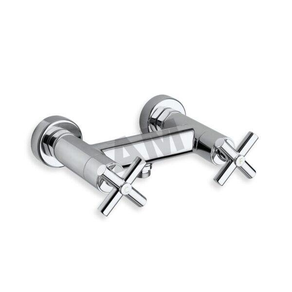 grifo-ducha-bimando-exterior-cristina-criev481-cromo Mezclador bimando para ducha exterior Cristina CRIEV481 con mandos de cruceta en acabado cromo
