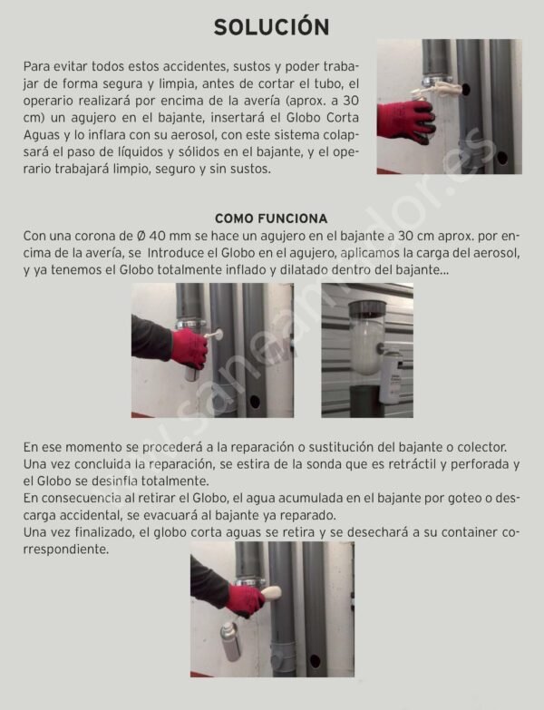 10397.jpg Globo para tuberías STOP aguas Ø 90-110-125-160-200