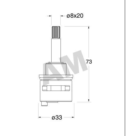 CR15442Q00_11-1.jpg Cartucho inversor de 2 salidas 33mm, de latón, disco cerámico CRICR-442Q00