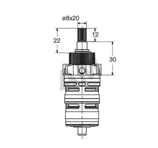Cartucho termostático caudal alto a 3 bar CRICR-440Q00