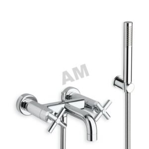 Grifo de Bañera Bimando de Pared con Kit de Ducha - C180