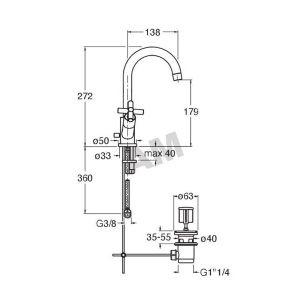 ev226_i.jpg Grifo de Lavabo Monobloc Bimando Premium - C226